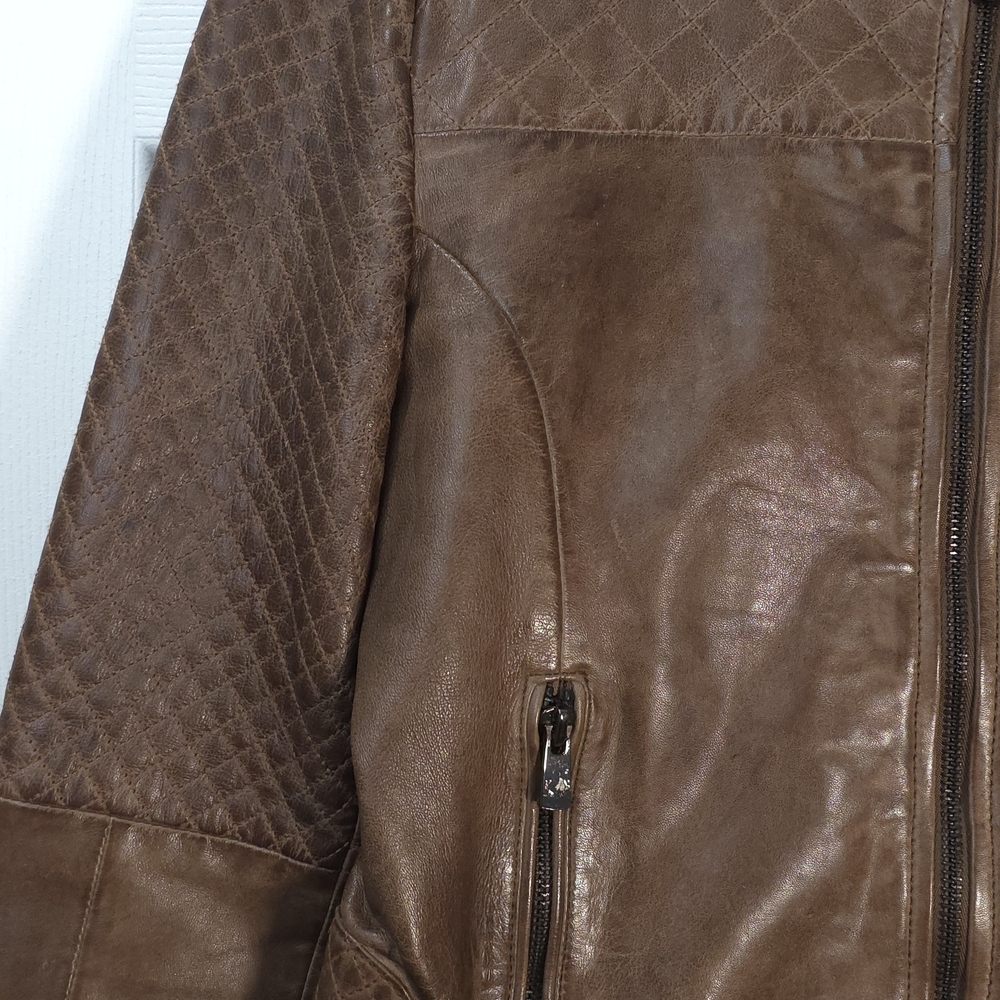 Bod & Christensen lambskin leather jacket size M Quilted Biker Cotton Linning - Picture 8 of 14